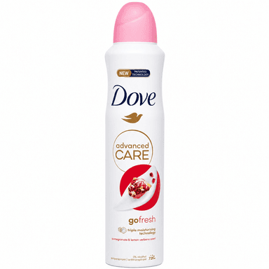 اسپری ضد تعریق زنانه داو اصلی + ضمانت اصلی مدل Advanced Care Go Fresh با رایحه انار و به‌لیمو ۷۲ ساعته حجم ۲۵۰ میلی‌لیتر