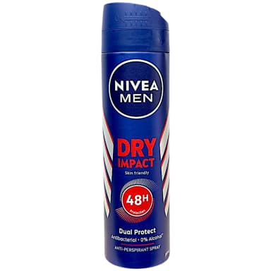 اسپری ضد تعریق مردانه درای ایمپکت Dry Impact دوال پروتکت Dual Protect حجم 150 میل