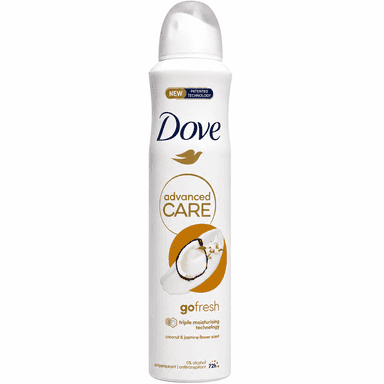 اسپری ضد تعریق زنانه داو اصلی + ضمانت اصلی مدل Advanced Care Go Fresh با رایحه نارگیل و گل یاس ۷۲ ساعته حجم ۲۵۰ میلی‌لیتر