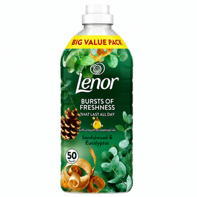 نرم کننده لباس لنور چوب صندل و اکالیپتوس ۱۶۵۰ میلی‌لیتر | Lenor Sandalwood & Eucalyptus Fabric Conditioner 1650ml