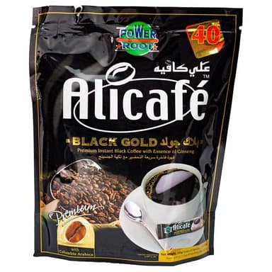قهوه فوری علی کافه بلک گلد ۴۰ عددی با عصاره جینسینگ – Alicafé Black Gold