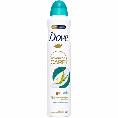 اسپری ضد تعریق زنانه داو اصلی + ضمانت اصلی مدل Advanced Care Go Fresh با رایحه گلابی و آلوئه‌ورا ۷۲ ساعته حجم ۲۵۰ میلی‌لیتر