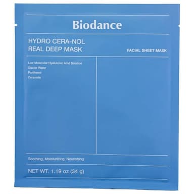 ماسک ورقه‌ای صورت بایودنس مدل Hydro Cera-Nol با هیالورونیک اسید و سرامید – آبرسان و ترمیم‌کننده عمیق