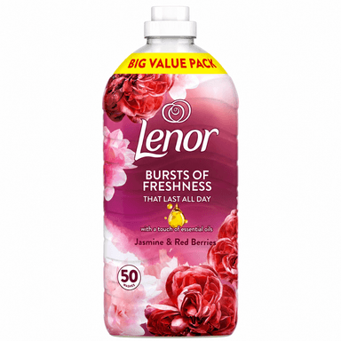 نرم کننده لباس لنور یاس و توت قرمز ۱۶۵۰ میلی‌لیتر | Lenor Jasmine & Red Berries Fabric Conditioner 1650ml